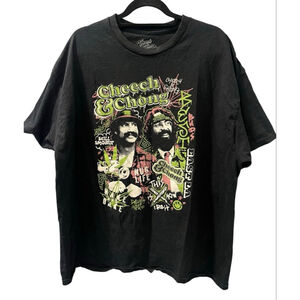 Cheech & Chong Crew Neck Size XXL Up In Smoke T-Shirt 2XL Casual Cotton Black